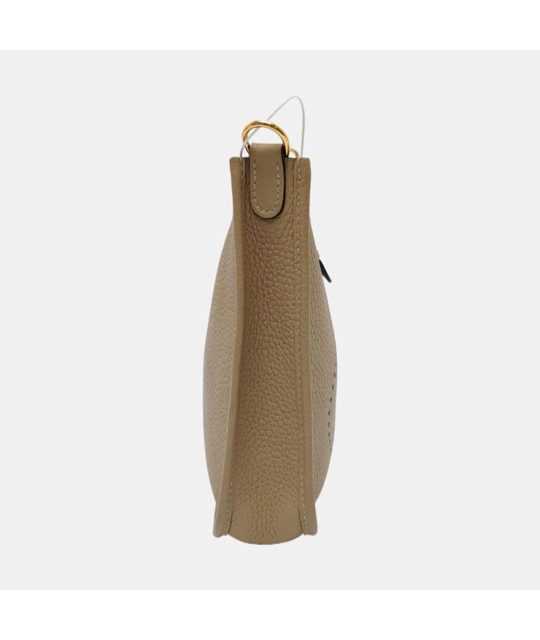 HERMES Бежевая кожаная сумка через плечо, фото 3