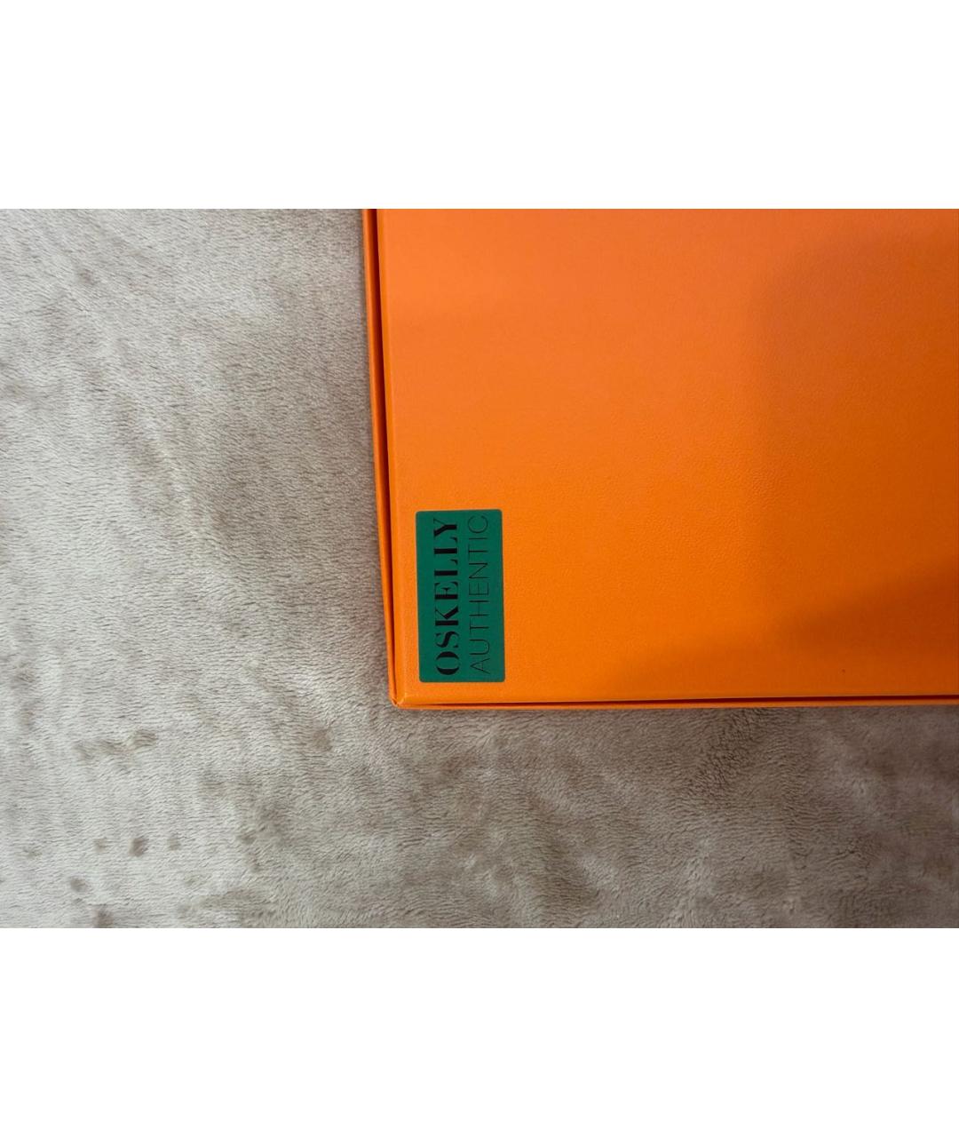 HERMES Оранжевый шелковый платок, фото 4