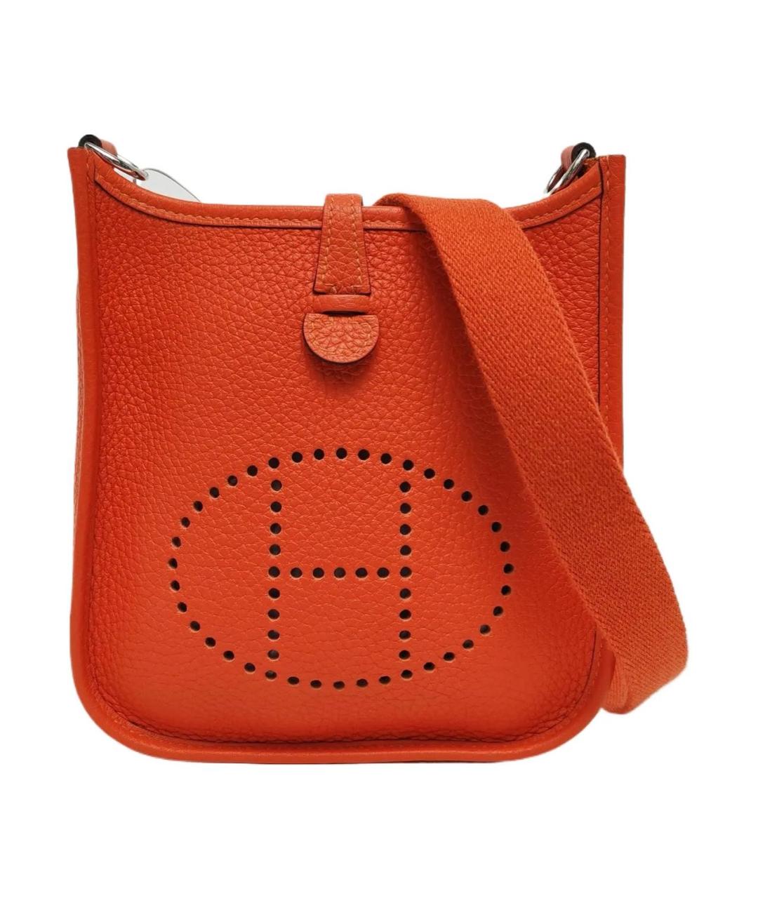 HERMES Оранжевая кожаная сумка через плечо, фото 1