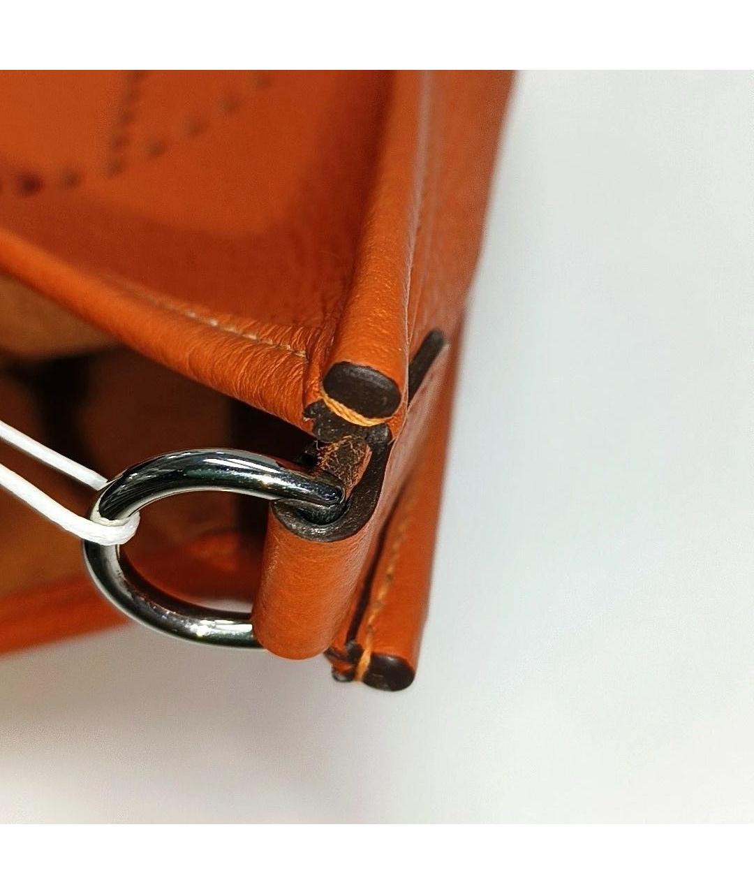 HERMES Оранжевая кожаная сумка через плечо, фото 6