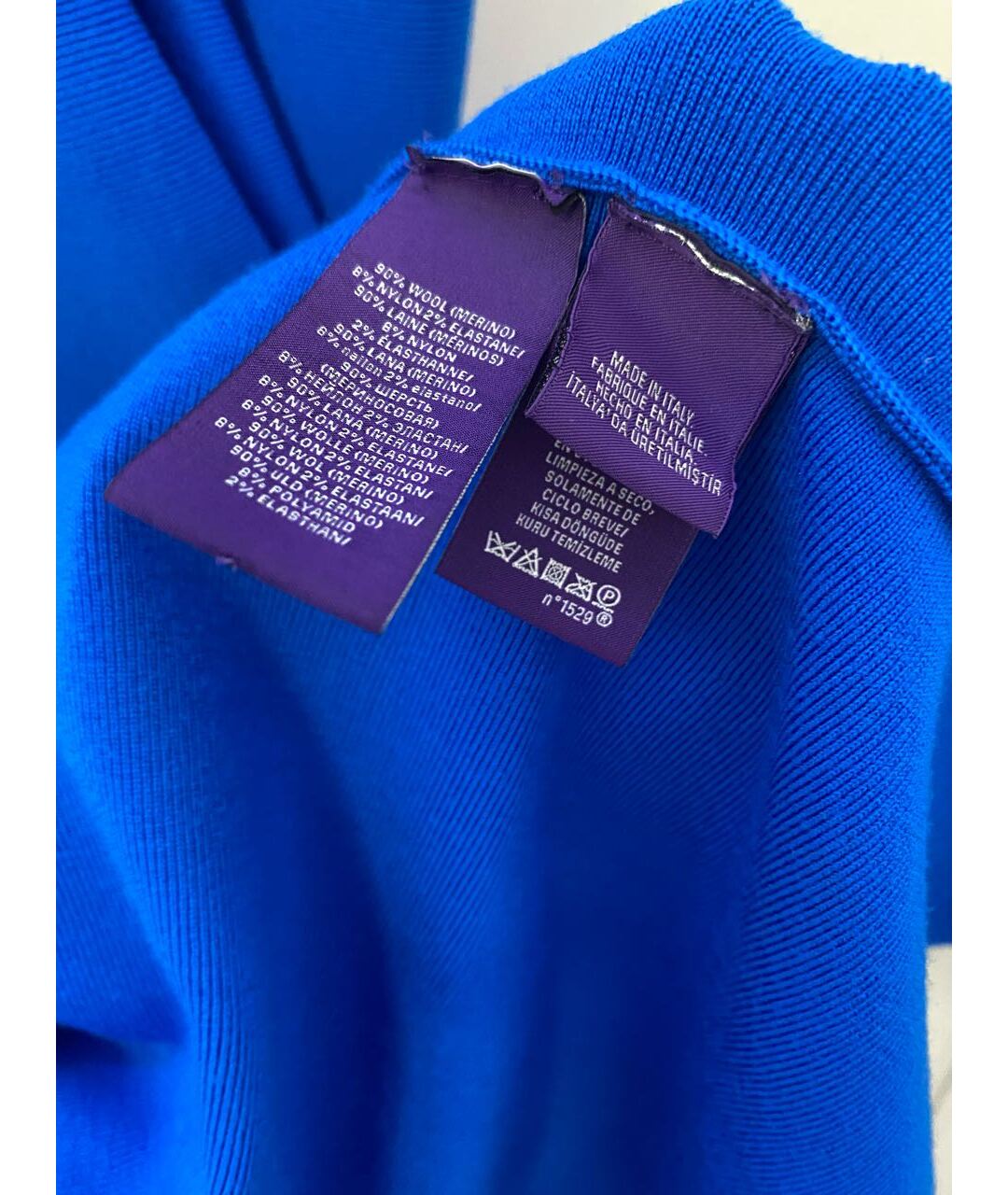 RALPH LAUREN Синее шерстяное повседневное платье, фото 4