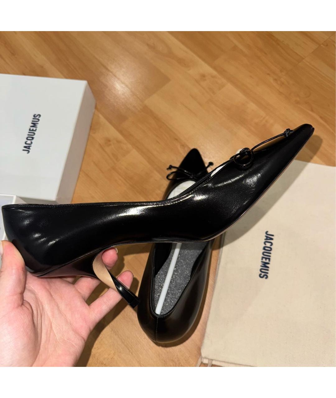 JACQUEMUS Черные туфли из лакированной кожи, фото 5