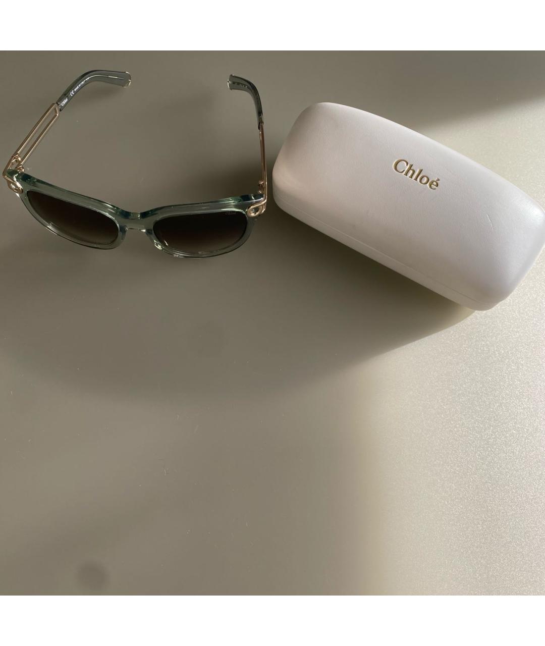 CHLOE Салатовые пластиковые солнцезащитные очки, фото 4
