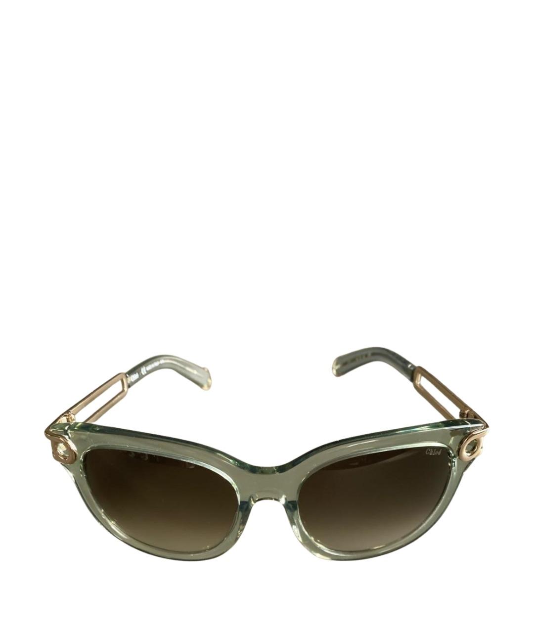 CHLOE Салатовые пластиковые солнцезащитные очки, фото 1