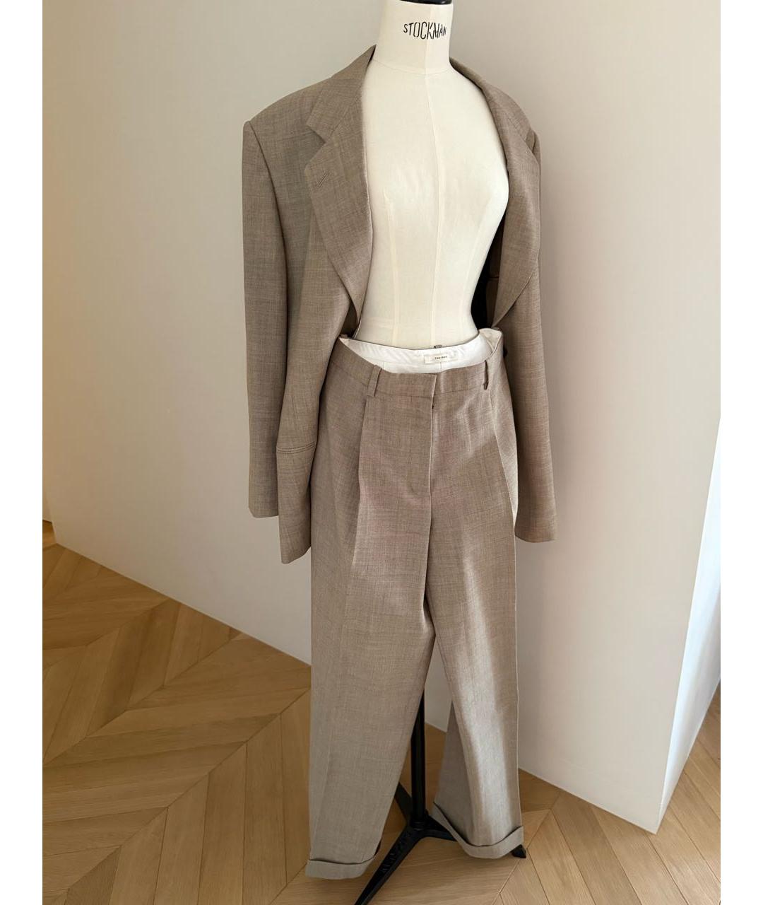 THE ROW Бежевый шерстяной костюм с брюками, фото 4