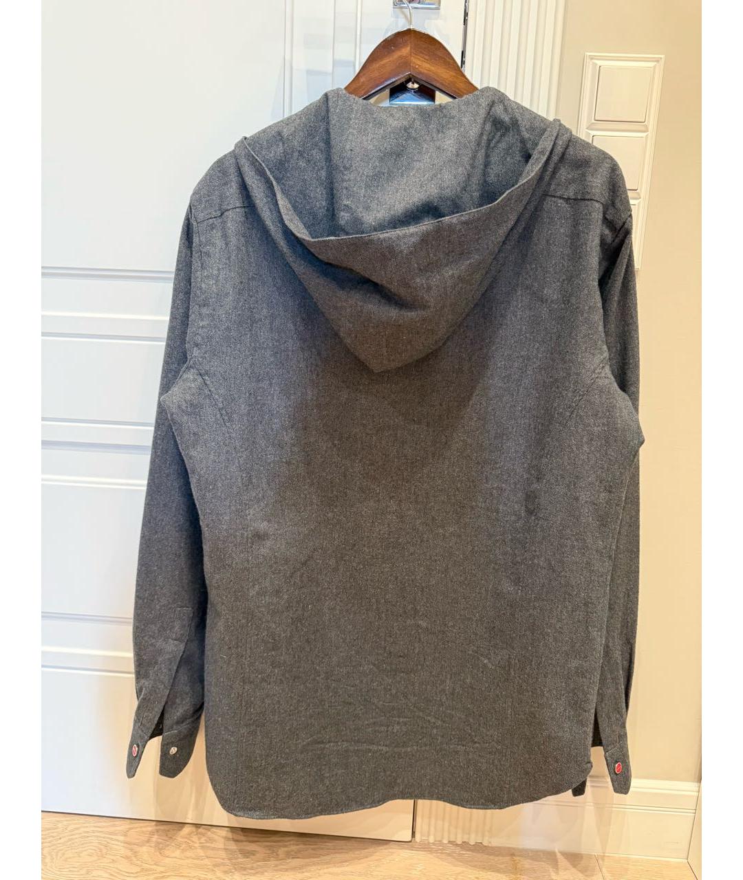 KITON Антрацитовая хлопковая кэжуал рубашка, фото 3