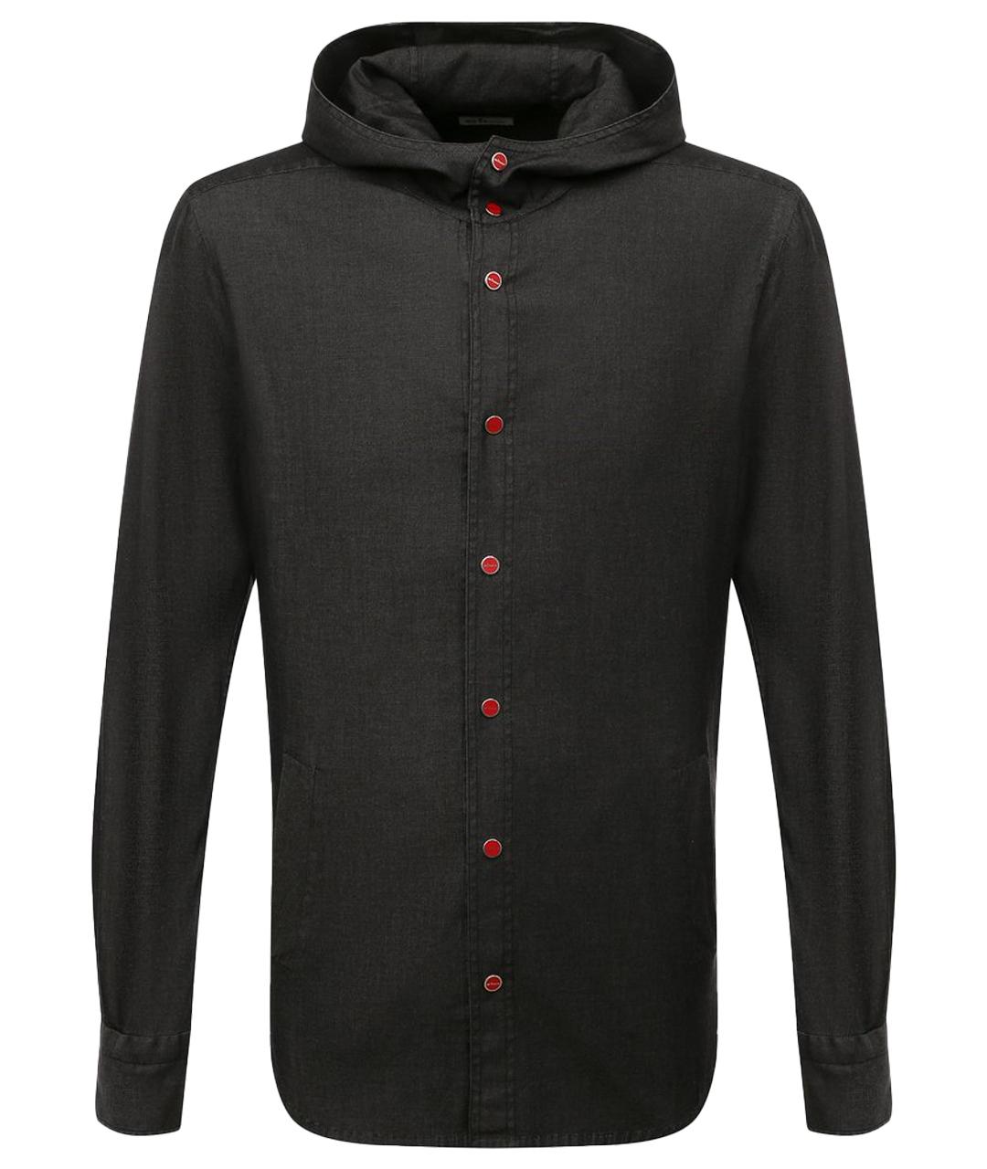 KITON Антрацитовая хлопковая кэжуал рубашка, фото 1
