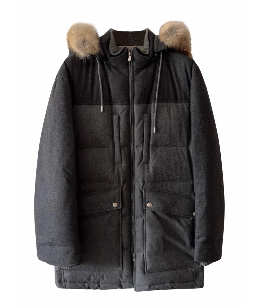 BRUNELLO CUCINELLI Антрацитовая кашемировая парка, фото 1