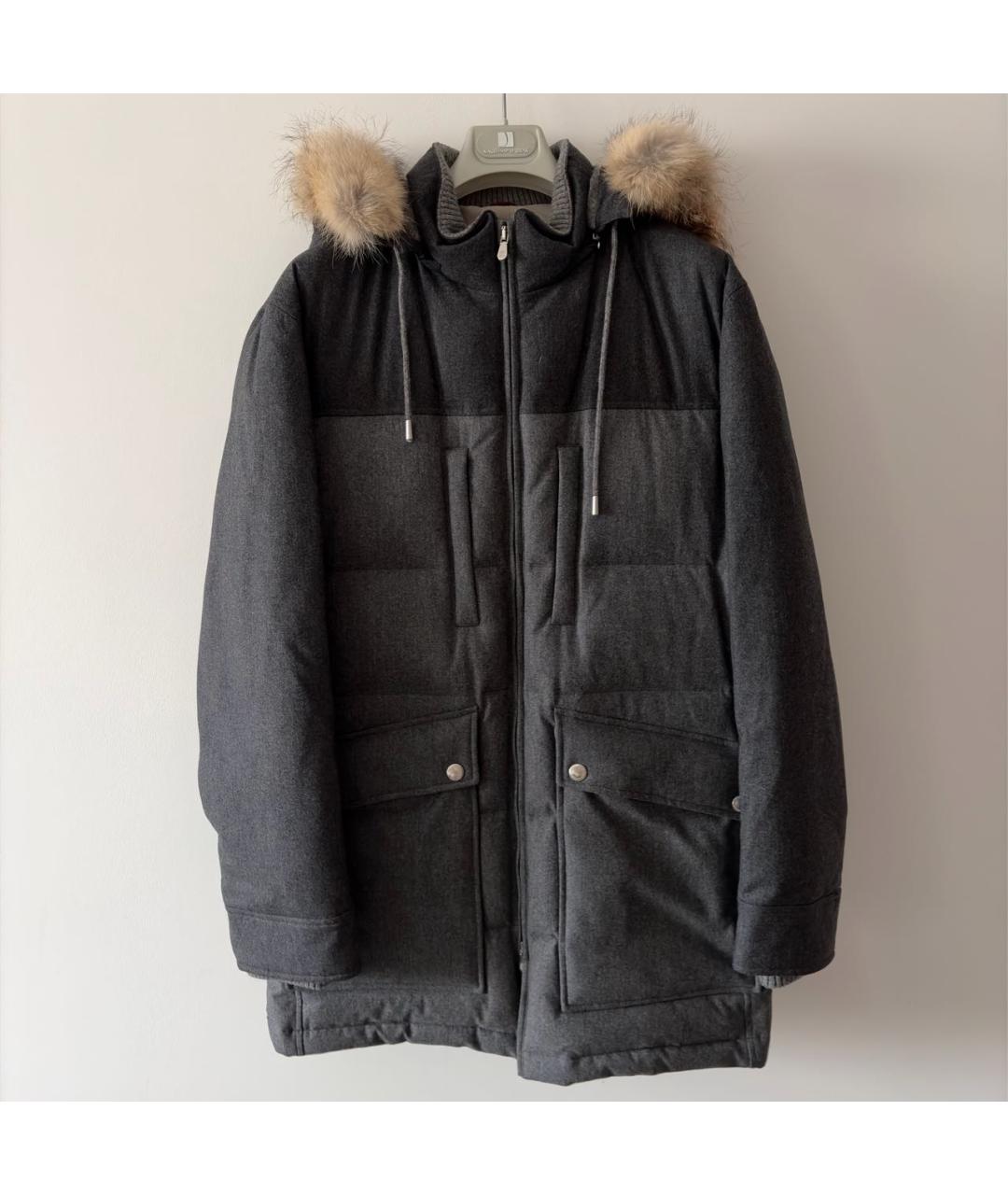 BRUNELLO CUCINELLI Антрацитовая кашемировая парка, фото 9
