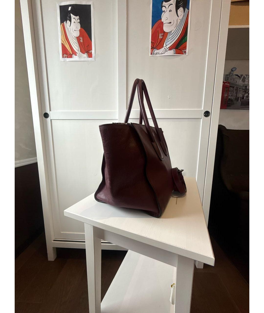 PRADA Бордовая кожаная сумка тоут, фото 2