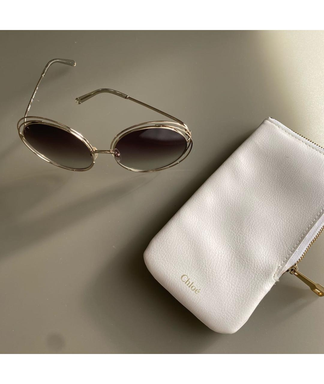 CHLOE Синие металлические солнцезащитные очки, фото 4