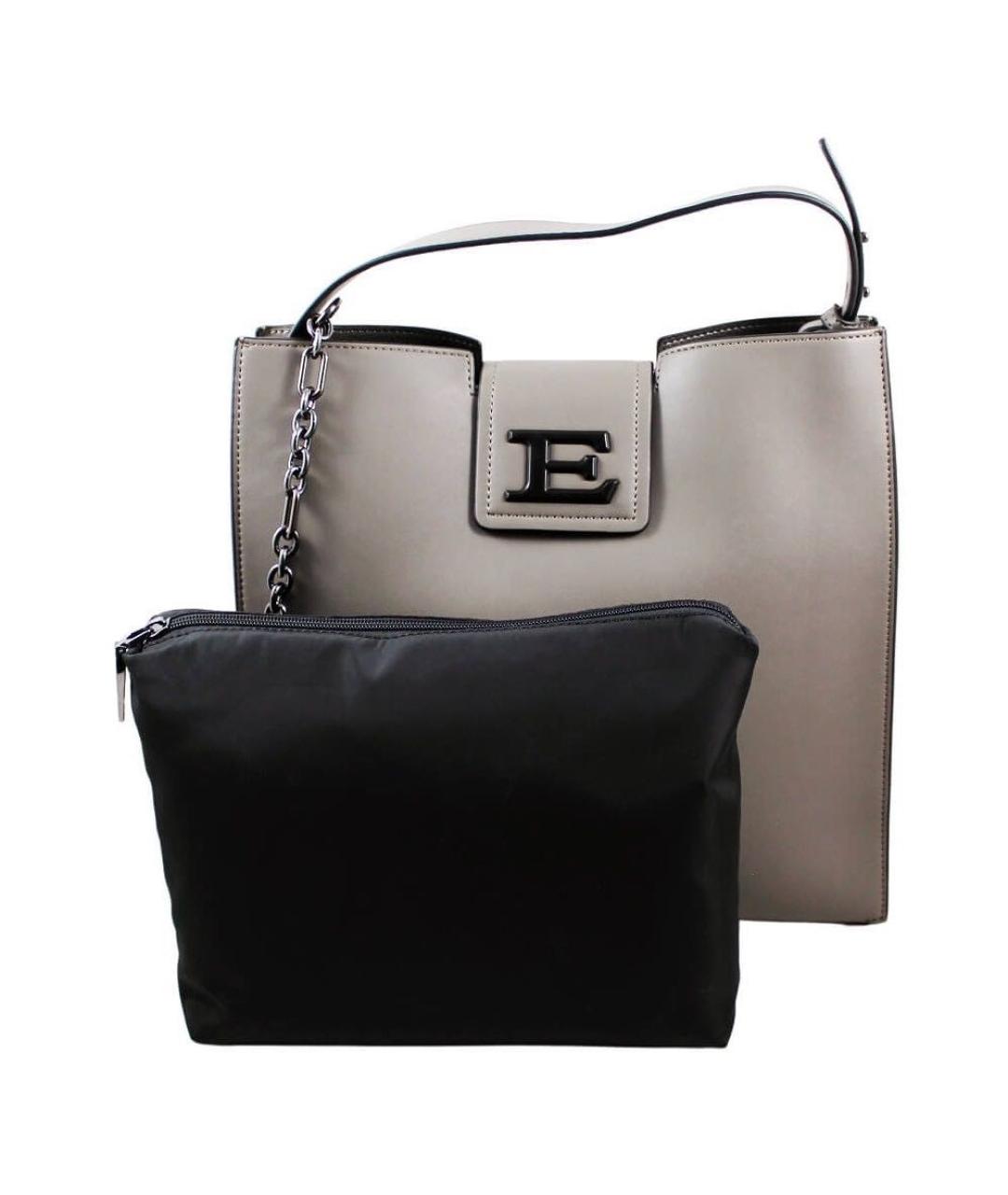 ERMANNO SCERVINO Антрацитовая сумка тоут из искусственной кожи, фото 2