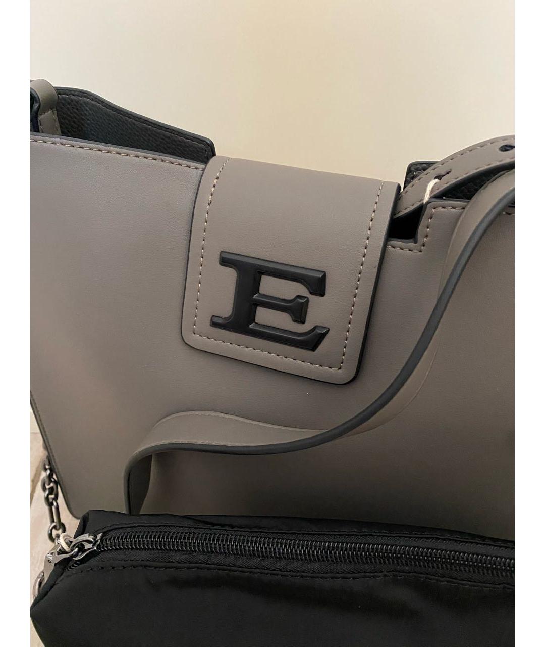 ERMANNO SCERVINO Антрацитовая сумка тоут из искусственной кожи, фото 7