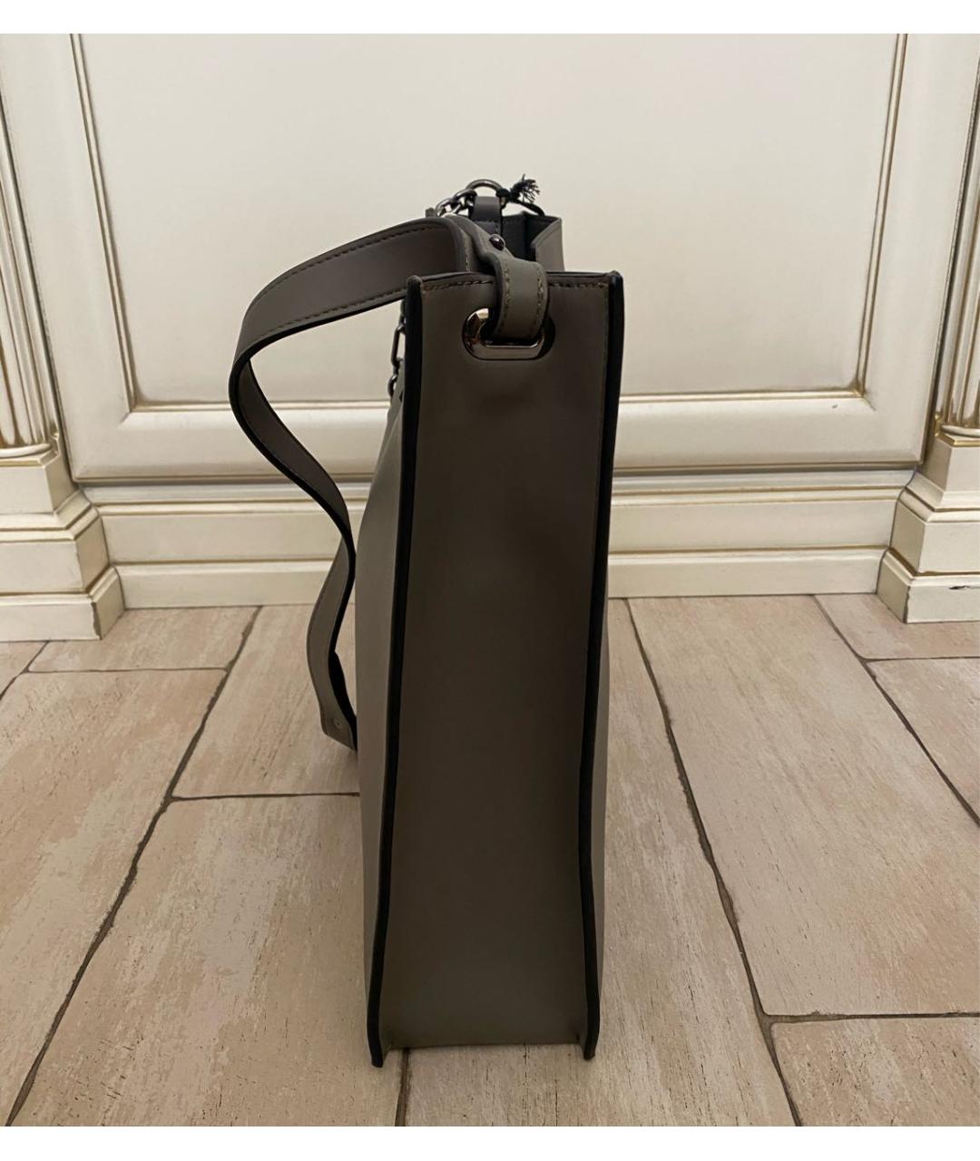 ERMANNO SCERVINO Антрацитовая сумка тоут из искусственной кожи, фото 8