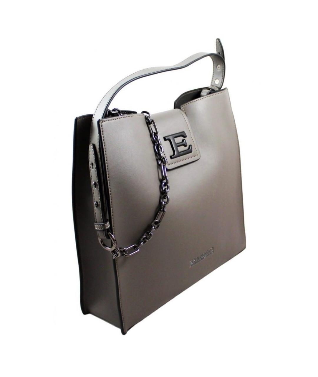 ERMANNO SCERVINO Антрацитовая сумка тоут из искусственной кожи, фото 3