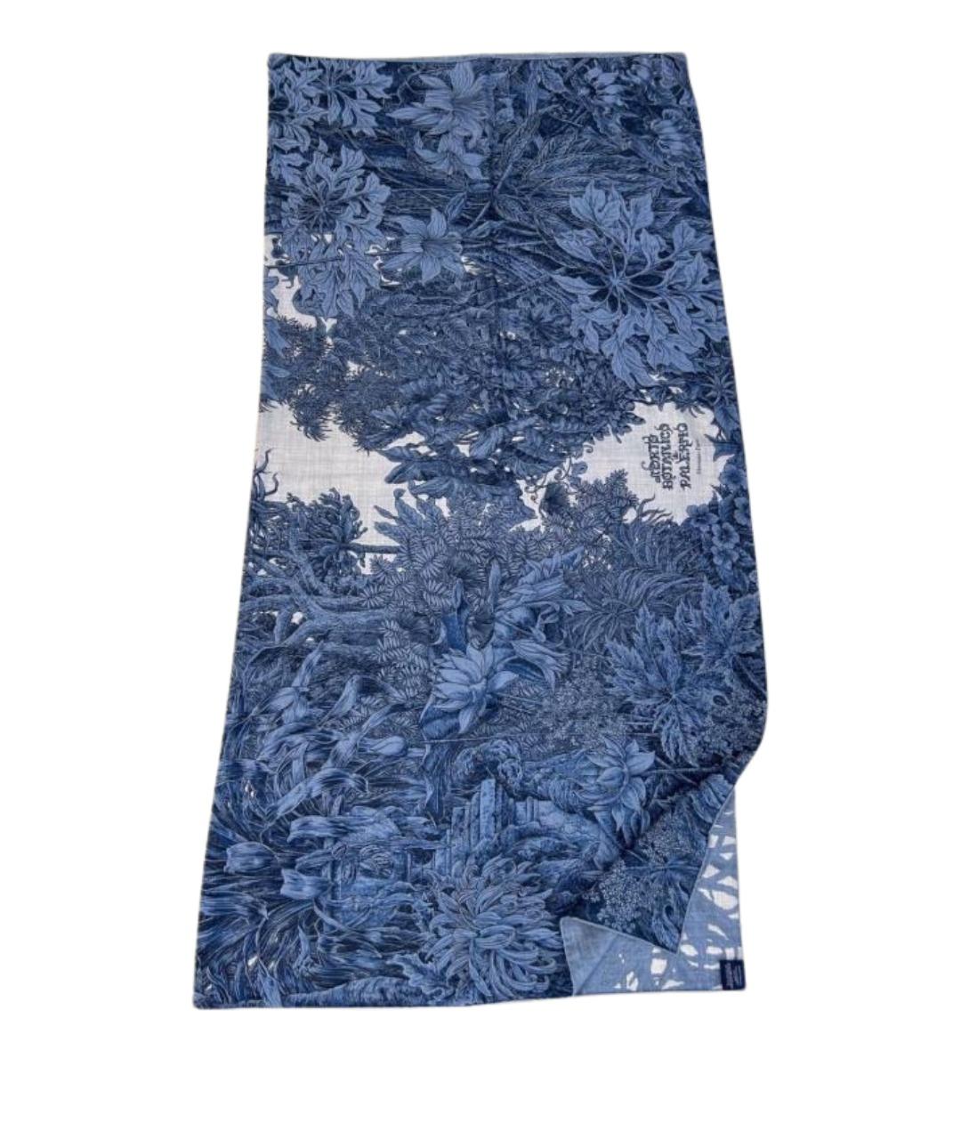 HERMES Голубой кашемировый платок, фото 1