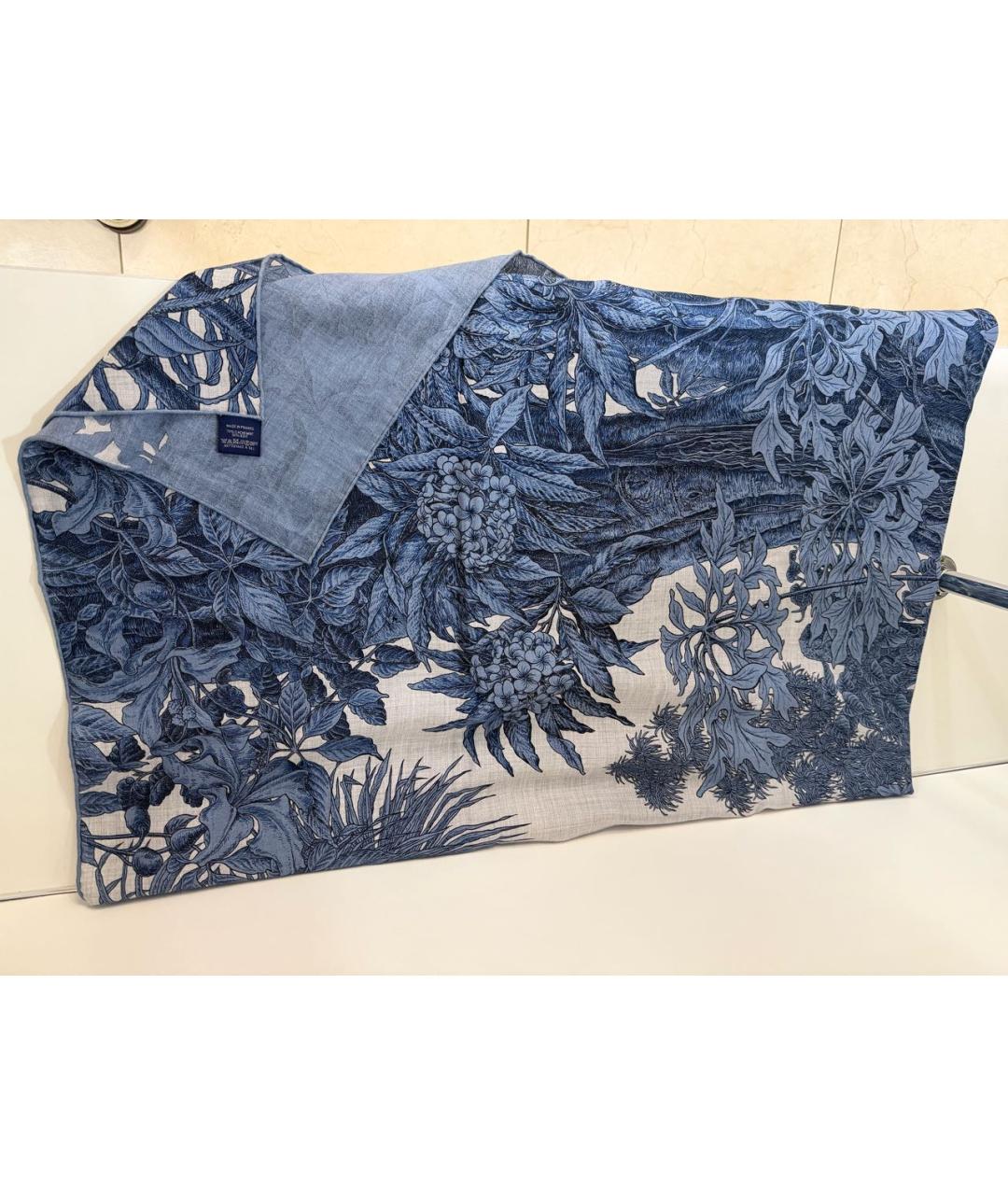 HERMES Голубой кашемировый платок, фото 3