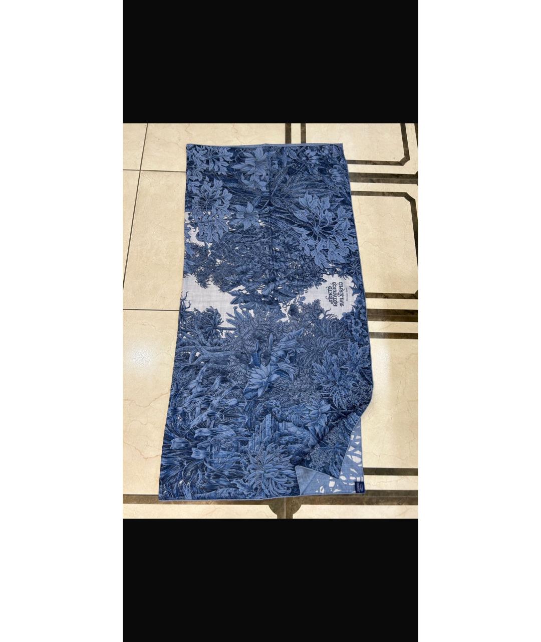 HERMES Голубой кашемировый платок, фото 9