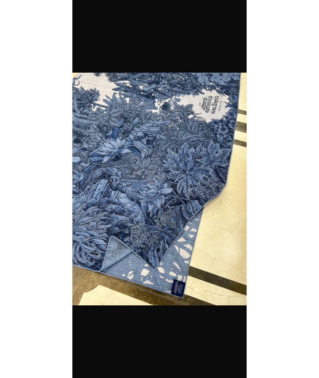 HERMES Голубой кашемировый платок, фото 2