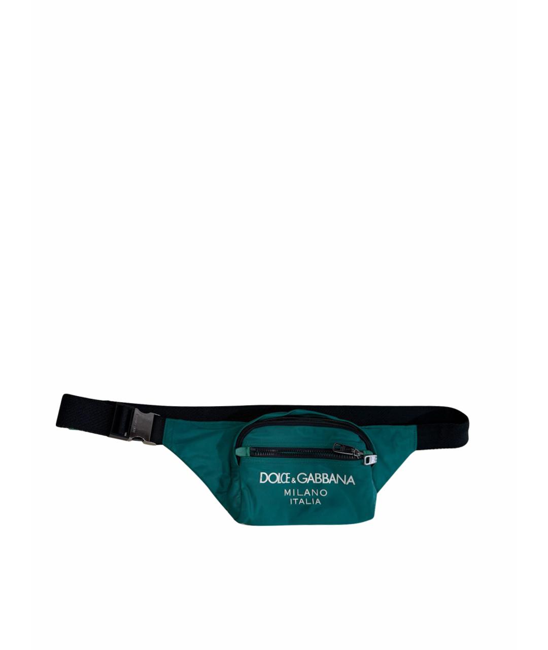 DOLCE&GABBANA Зеленая тканевая поясная сумка, фото 1
