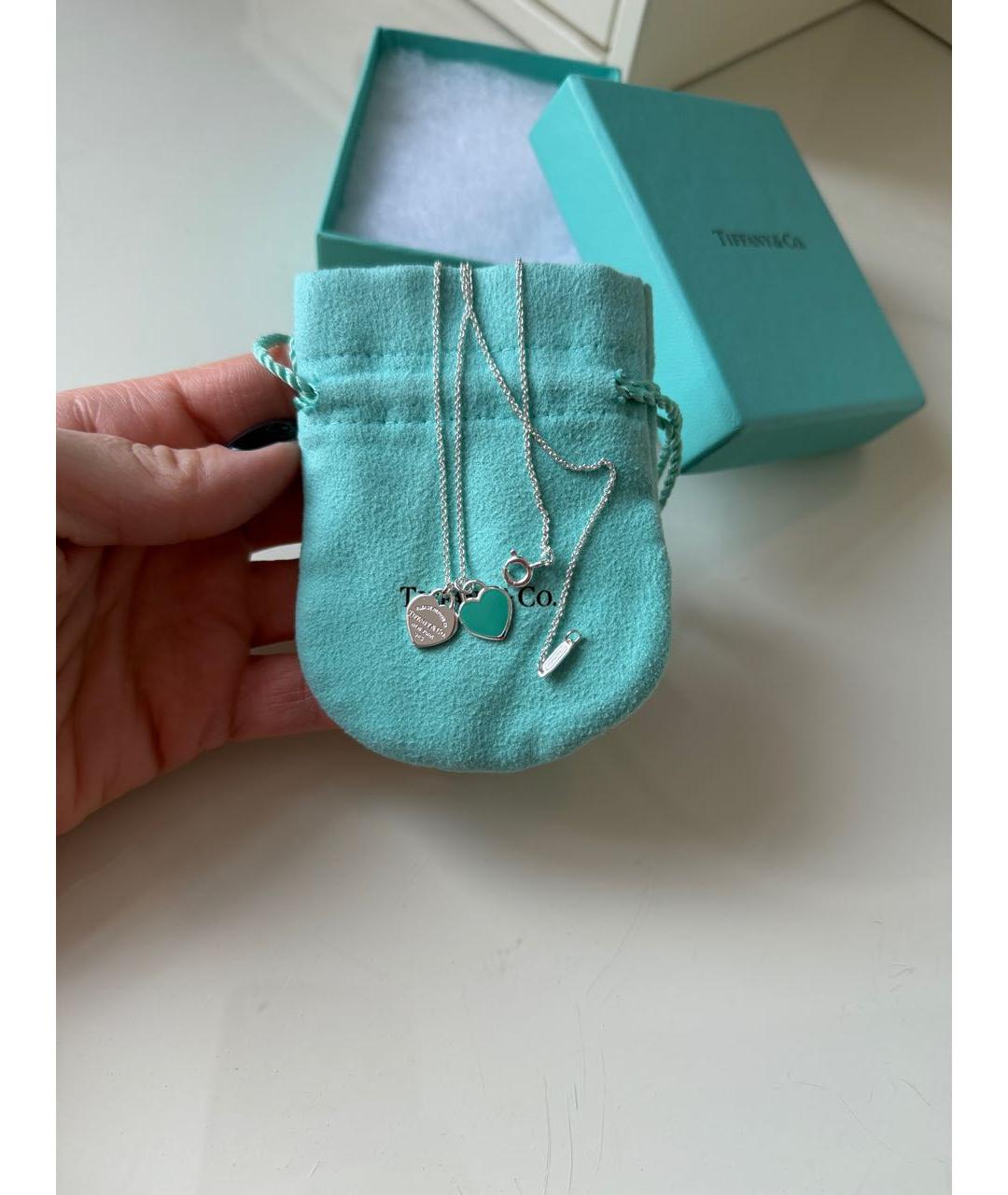 TIFFANY&CO Бирюзовое серебряное колье, фото 3