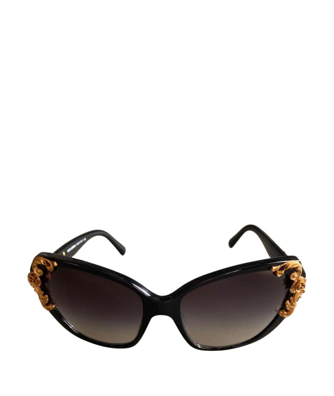 DOLCE&GABBANA Черные пластиковые солнцезащитные очки, фото 1