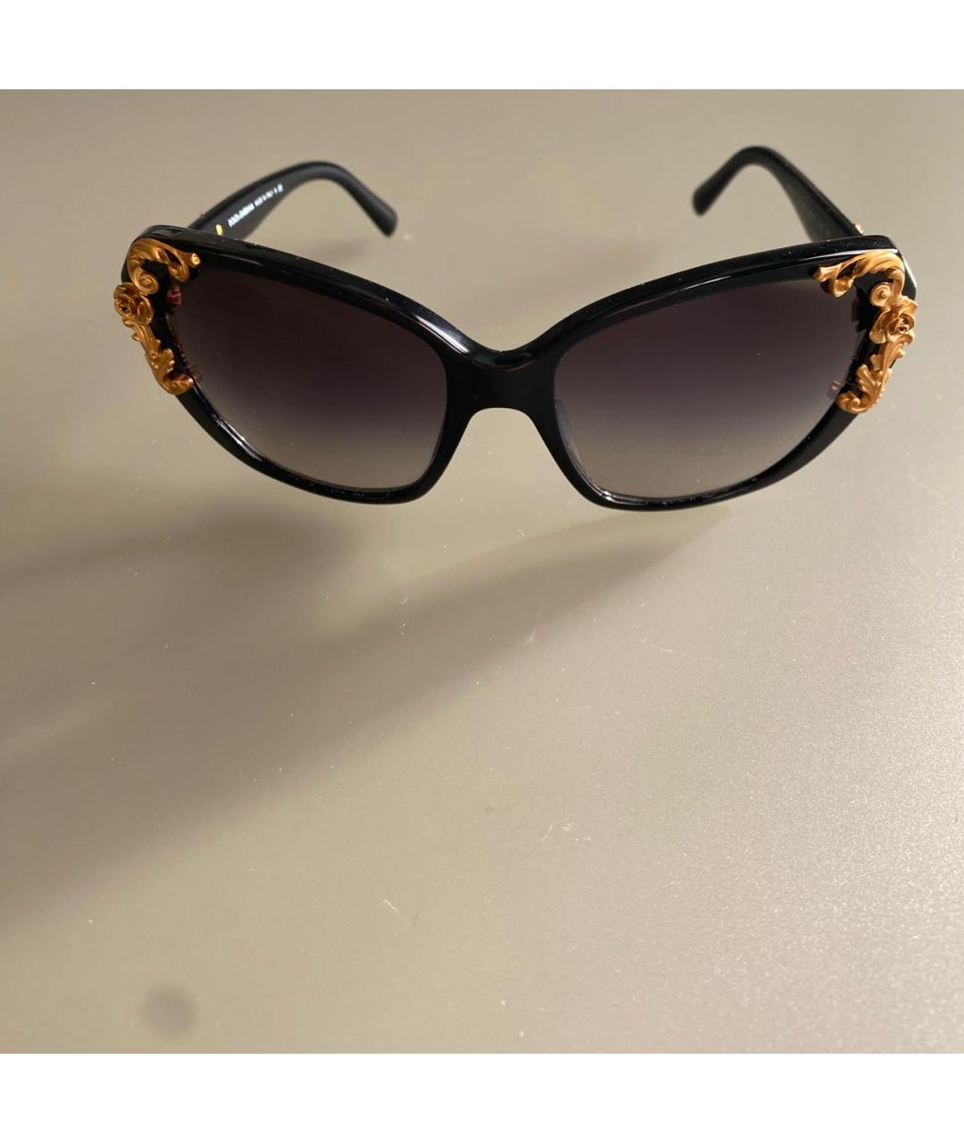 DOLCE&GABBANA Черные пластиковые солнцезащитные очки, фото 8