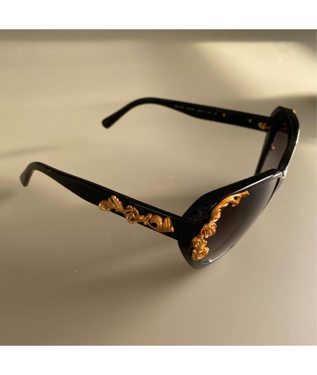 DOLCE&GABBANA Черные пластиковые солнцезащитные очки, фото 2