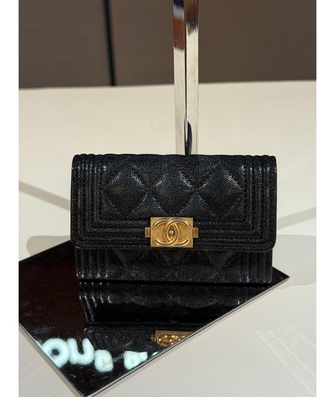 CHANEL Черный кожаный кошелек, фото 5