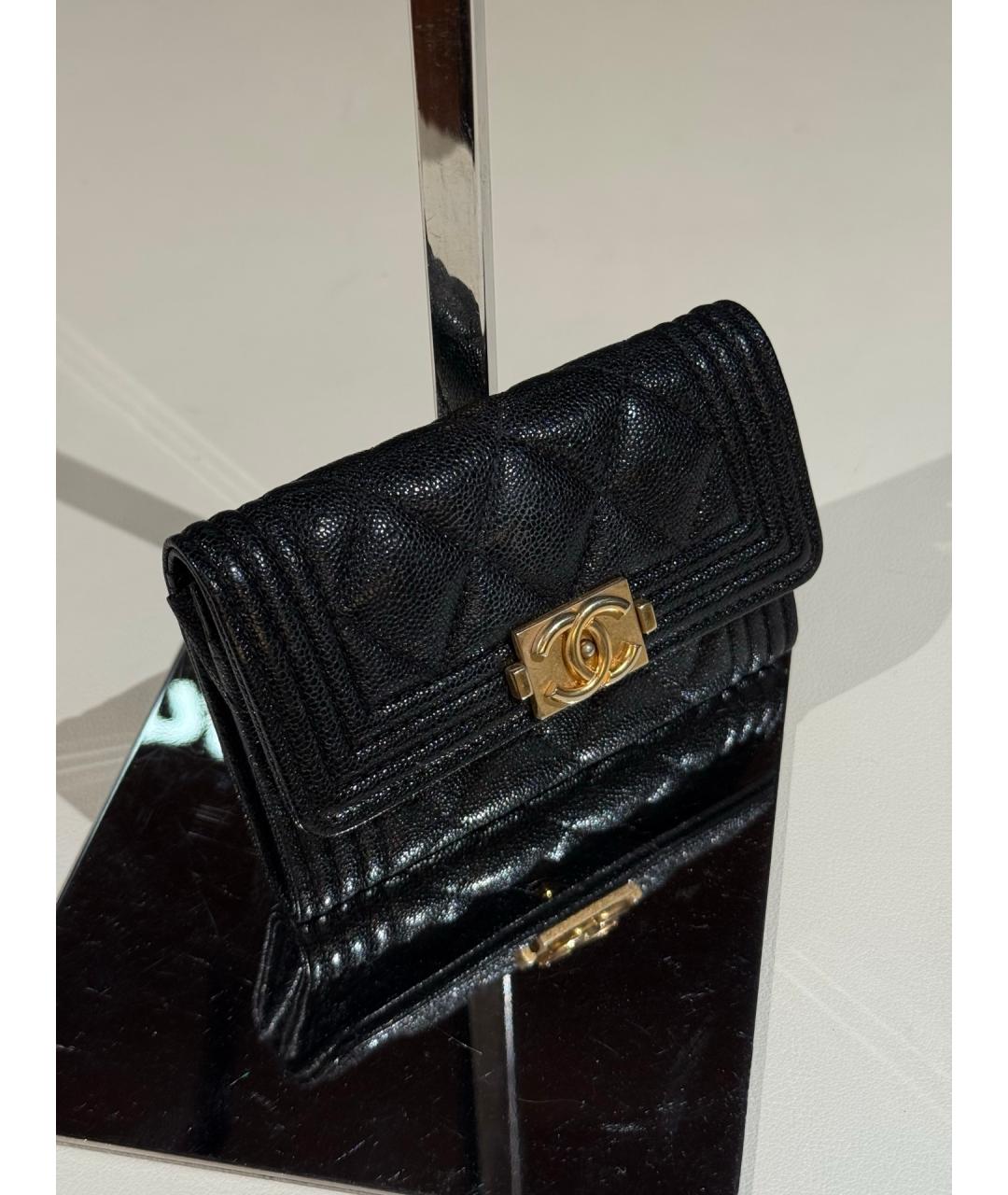 CHANEL Черный кожаный кошелек, фото 2