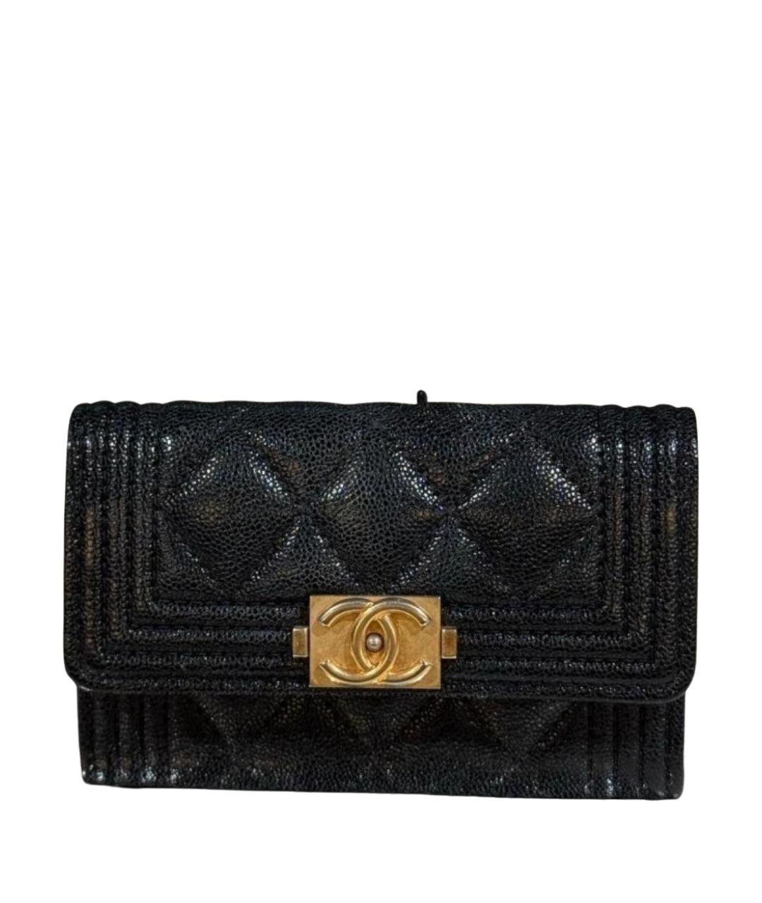 CHANEL Черный кожаный кошелек, фото 1