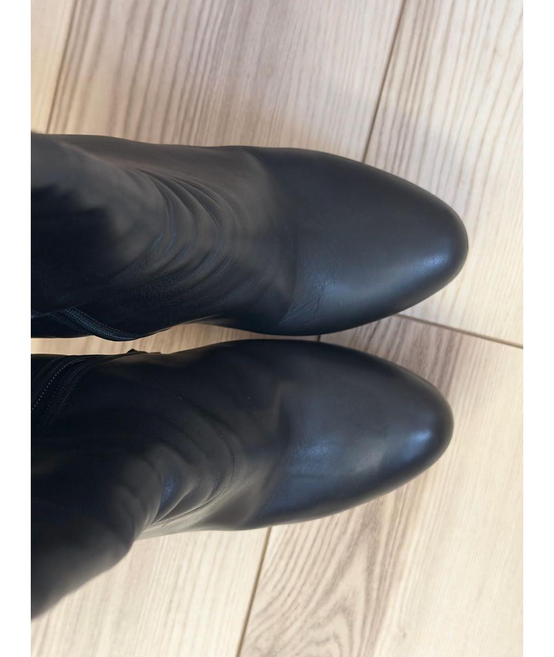 CHRISTIAN LOUBOUTIN Черные кожаные сапоги, фото 3