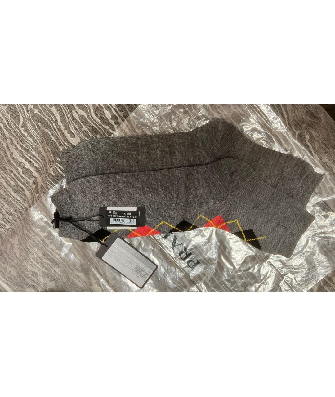 PRADA Серые носки, чулки и колготы, фото 2