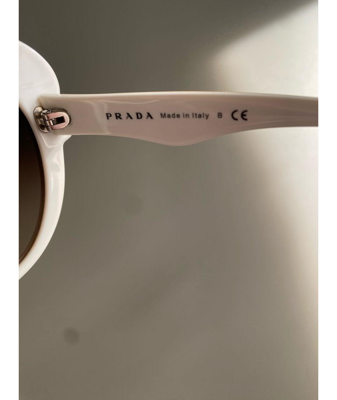 PRADA Бежевые пластиковые солнцезащитные очки, фото 4