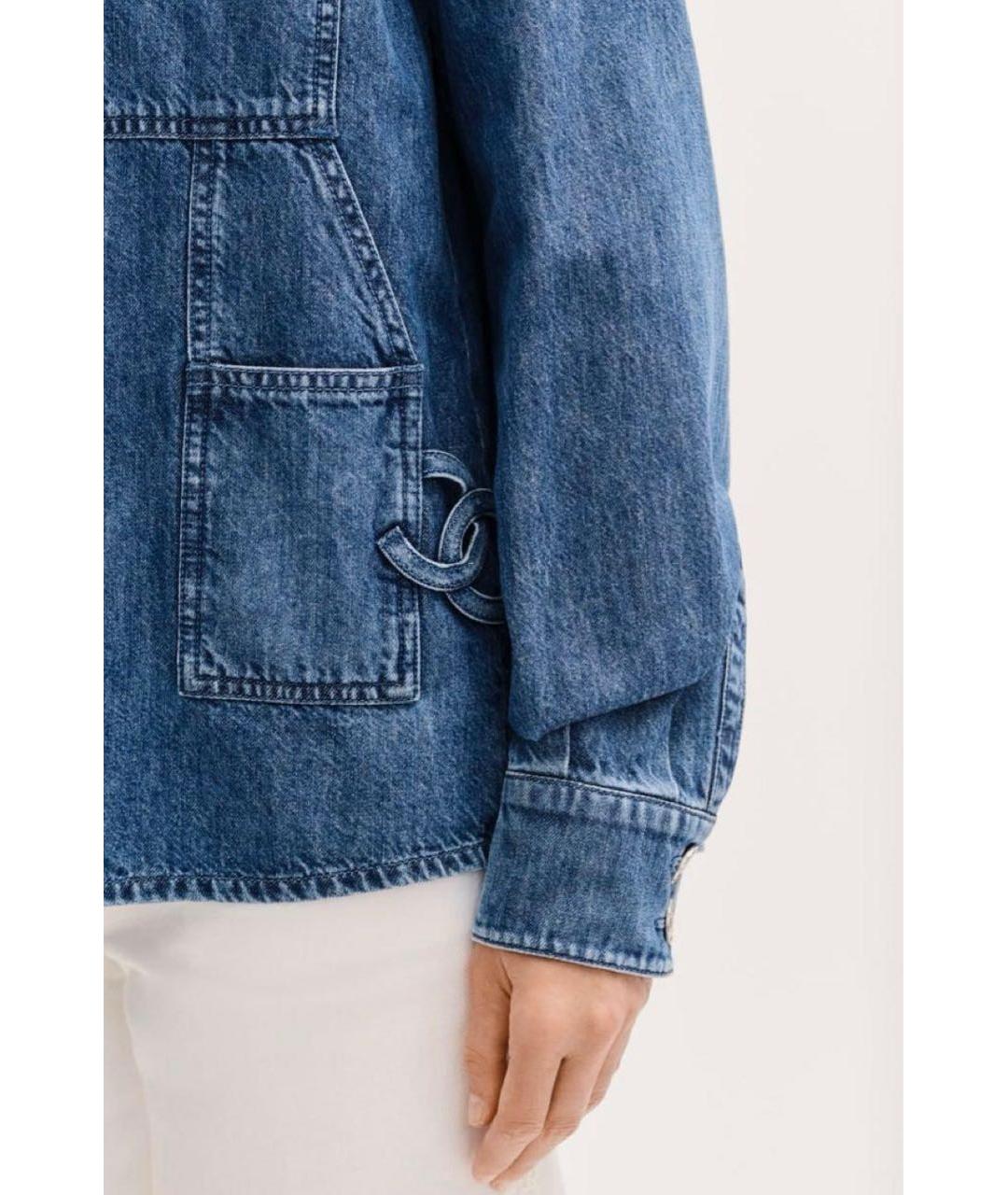 CHANEL Синяя деним рубашка, фото 2