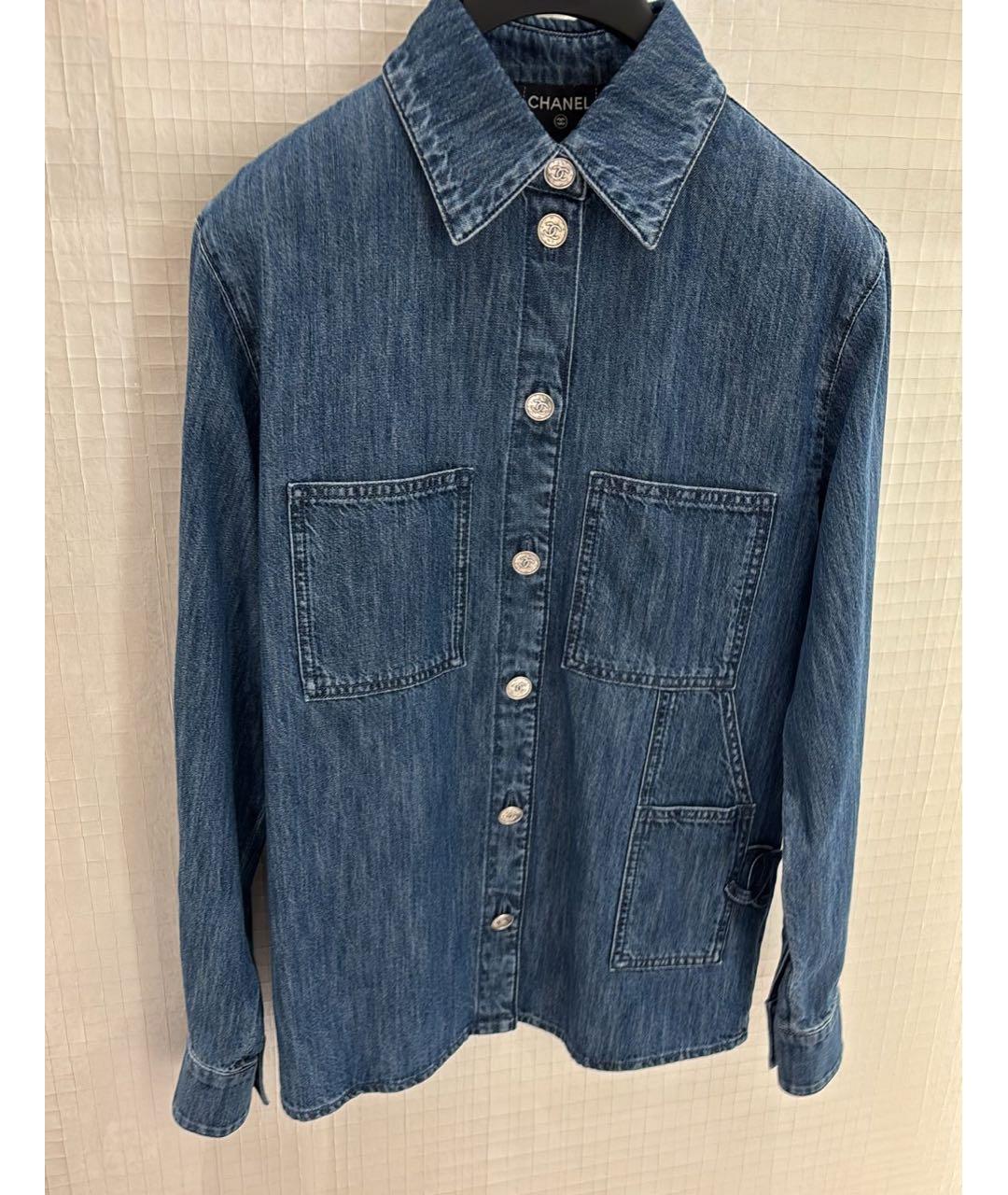 CHANEL Синяя деним рубашка, фото 3