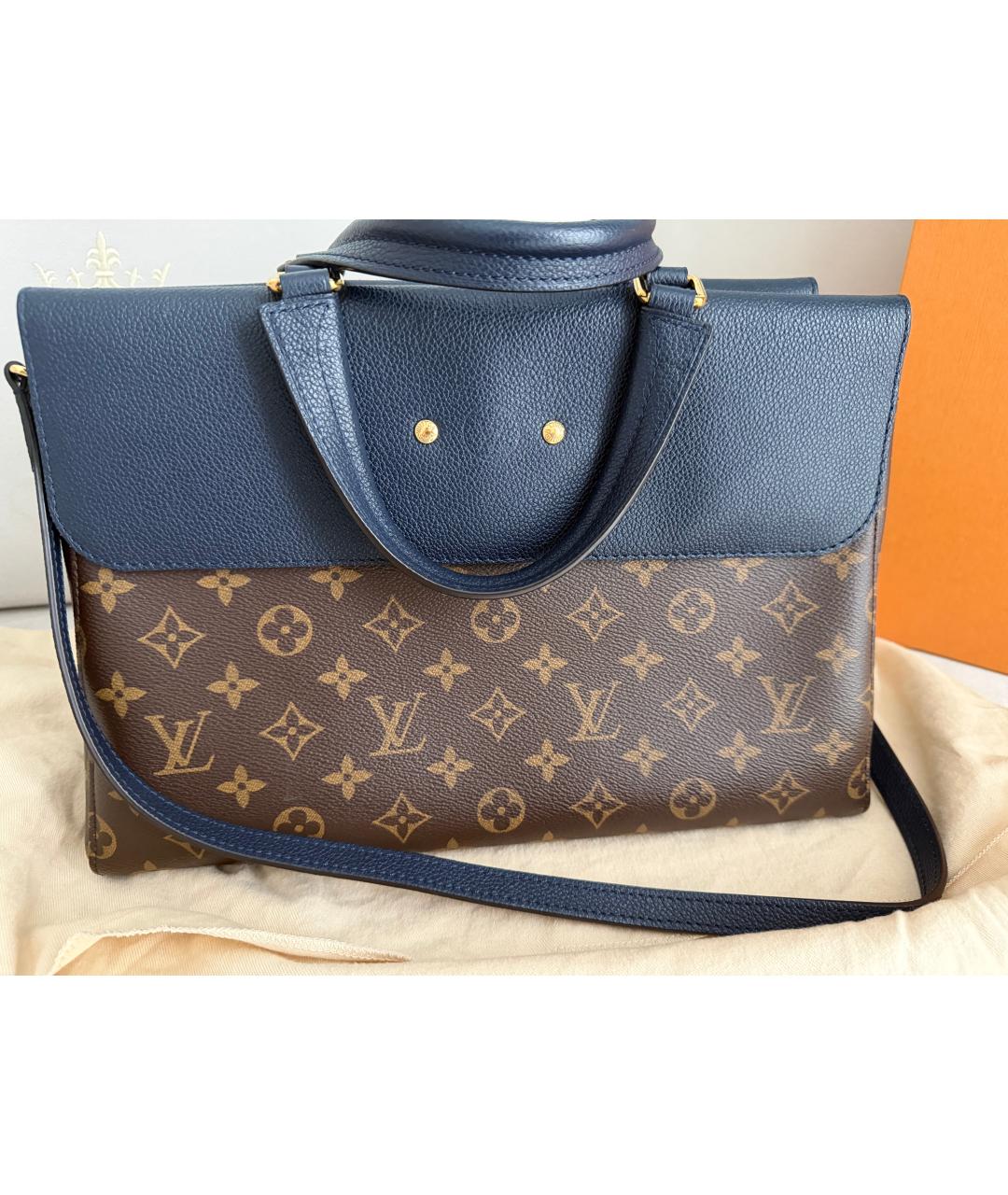 LOUIS VUITTON Коричневая кожаная сумка с короткими ручками, фото 3