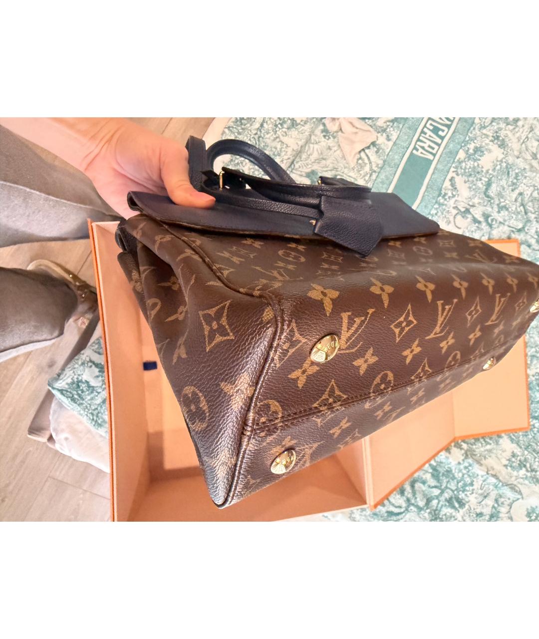 LOUIS VUITTON Коричневая кожаная сумка с короткими ручками, фото 5