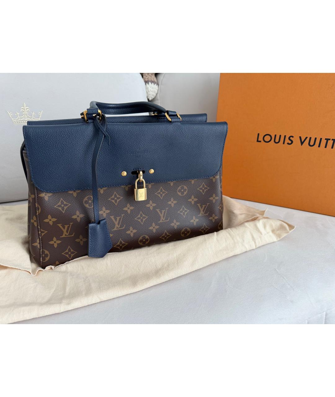LOUIS VUITTON Коричневая кожаная сумка с короткими ручками, фото 8