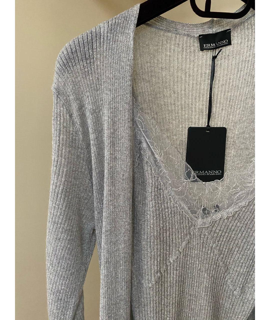 ERMANNO SCERVINO Серебрянный вискозный кардиган, фото 7