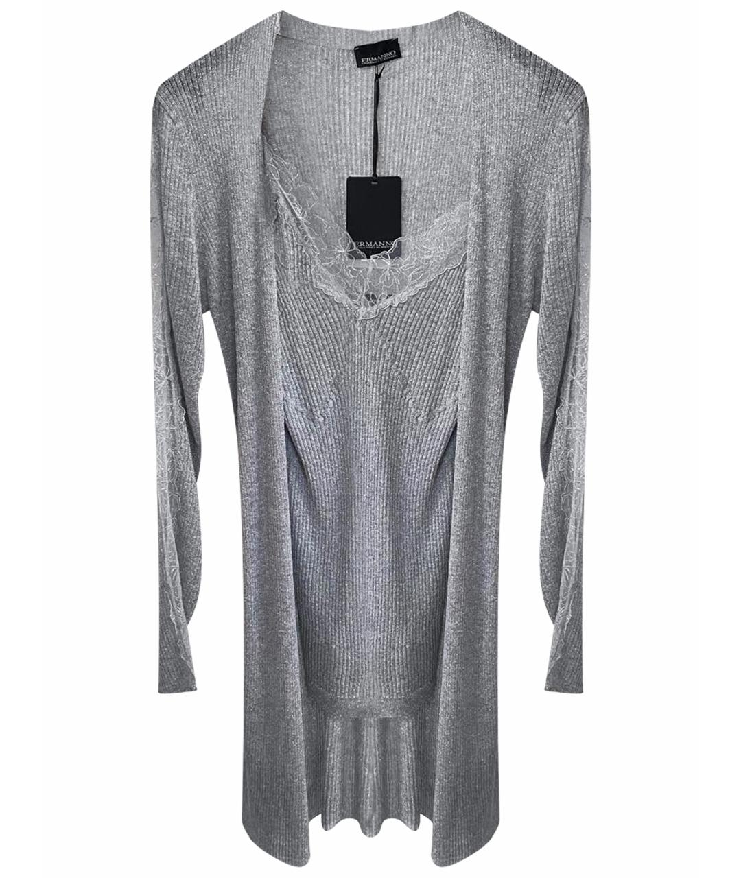 ERMANNO SCERVINO Серебрянный вискозный кардиган, фото 1