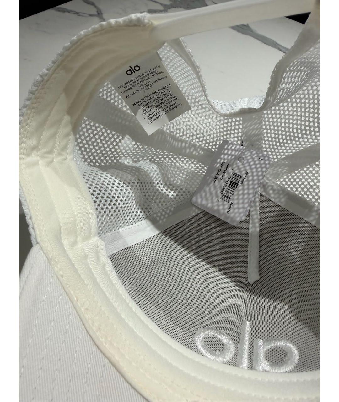 ALO YOGA Белая хлопковая кепка, фото 5