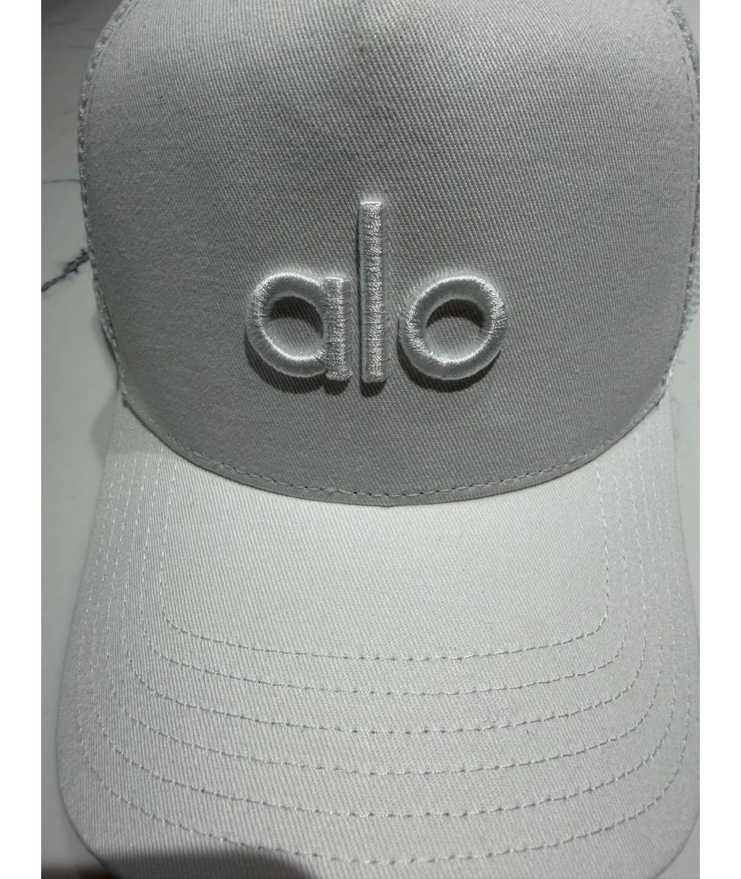 ALO YOGA Белая хлопковая кепка, фото 4