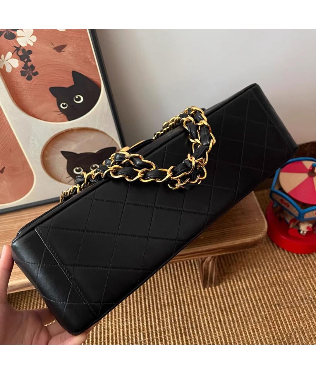 CHANEL Черная кожаная сумка через плечо, фото 6