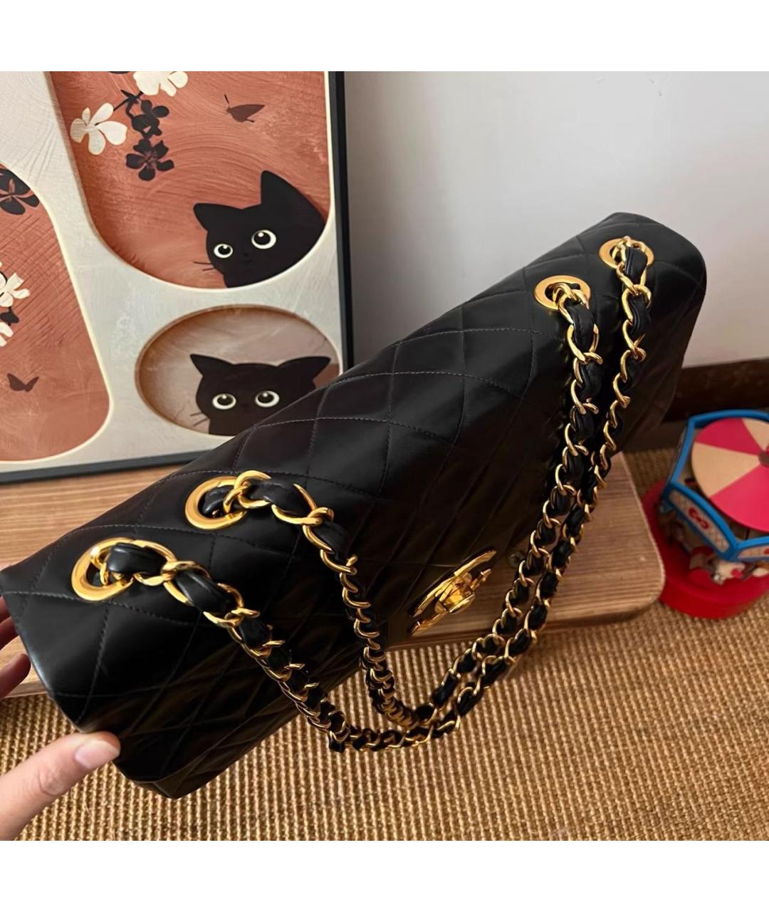 CHANEL Черная кожаная сумка через плечо, фото 3