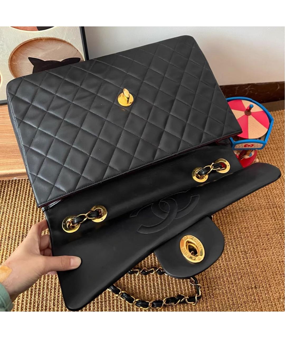 CHANEL Черная кожаная сумка через плечо, фото 8
