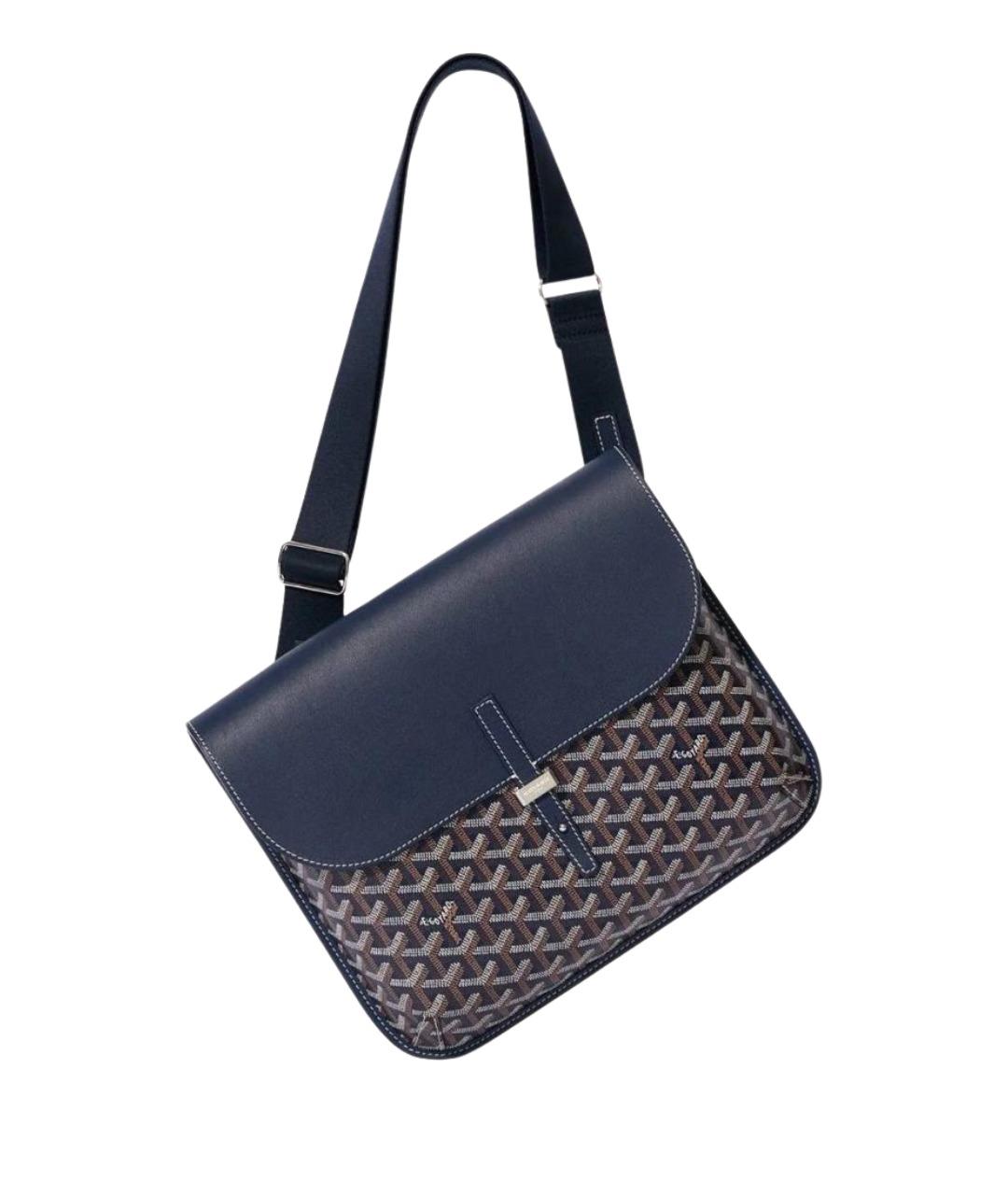 GOYARD Темно-синяя кожаная сумка на плечо, фото 1