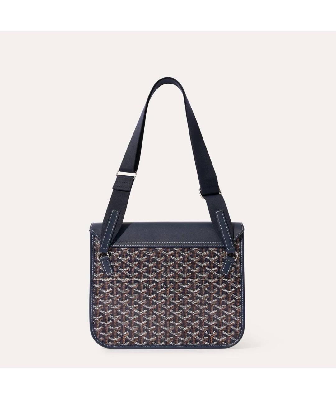 GOYARD Темно-синяя кожаная сумка на плечо, фото 3