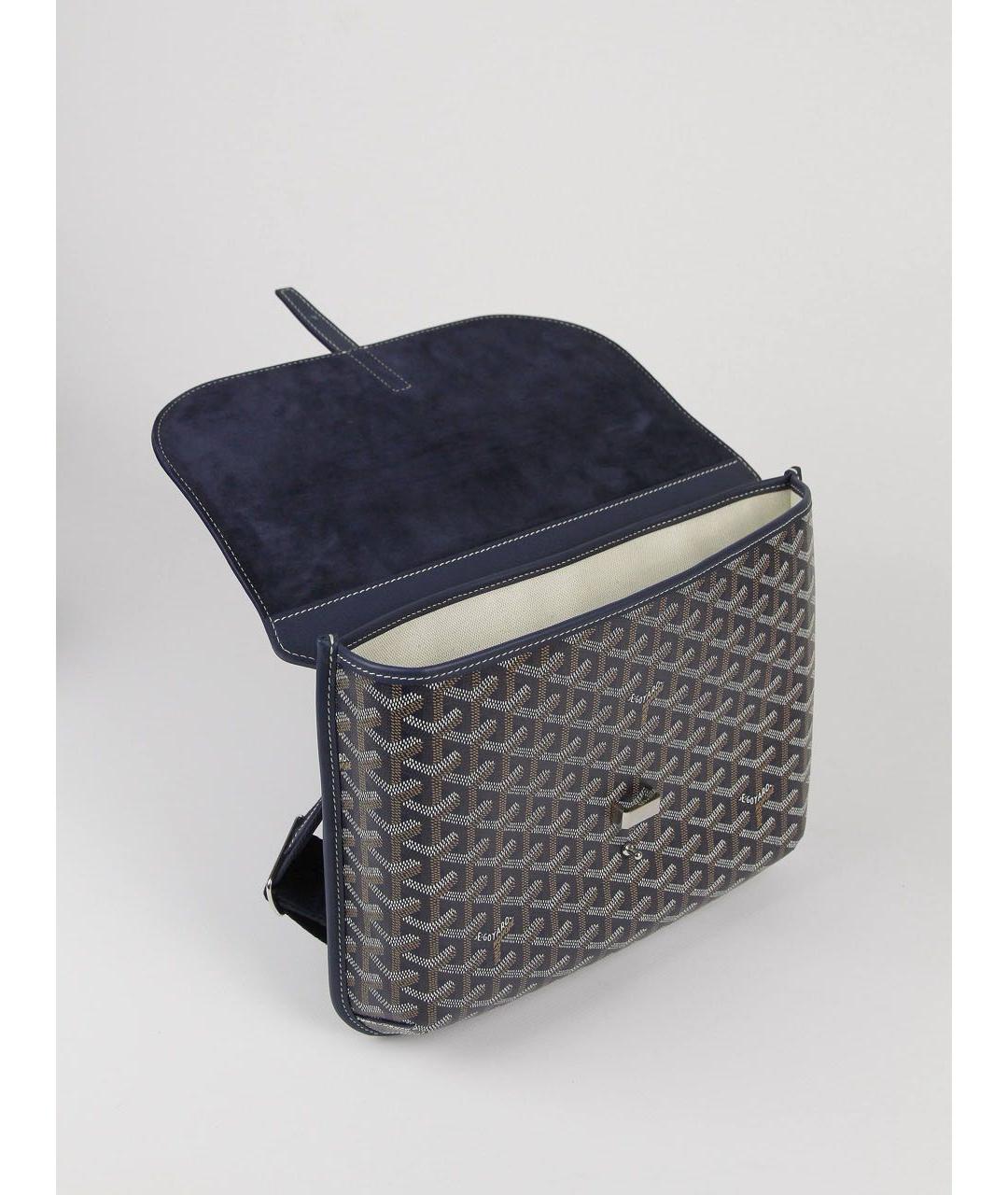 GOYARD Темно-синяя кожаная сумка на плечо, фото 4