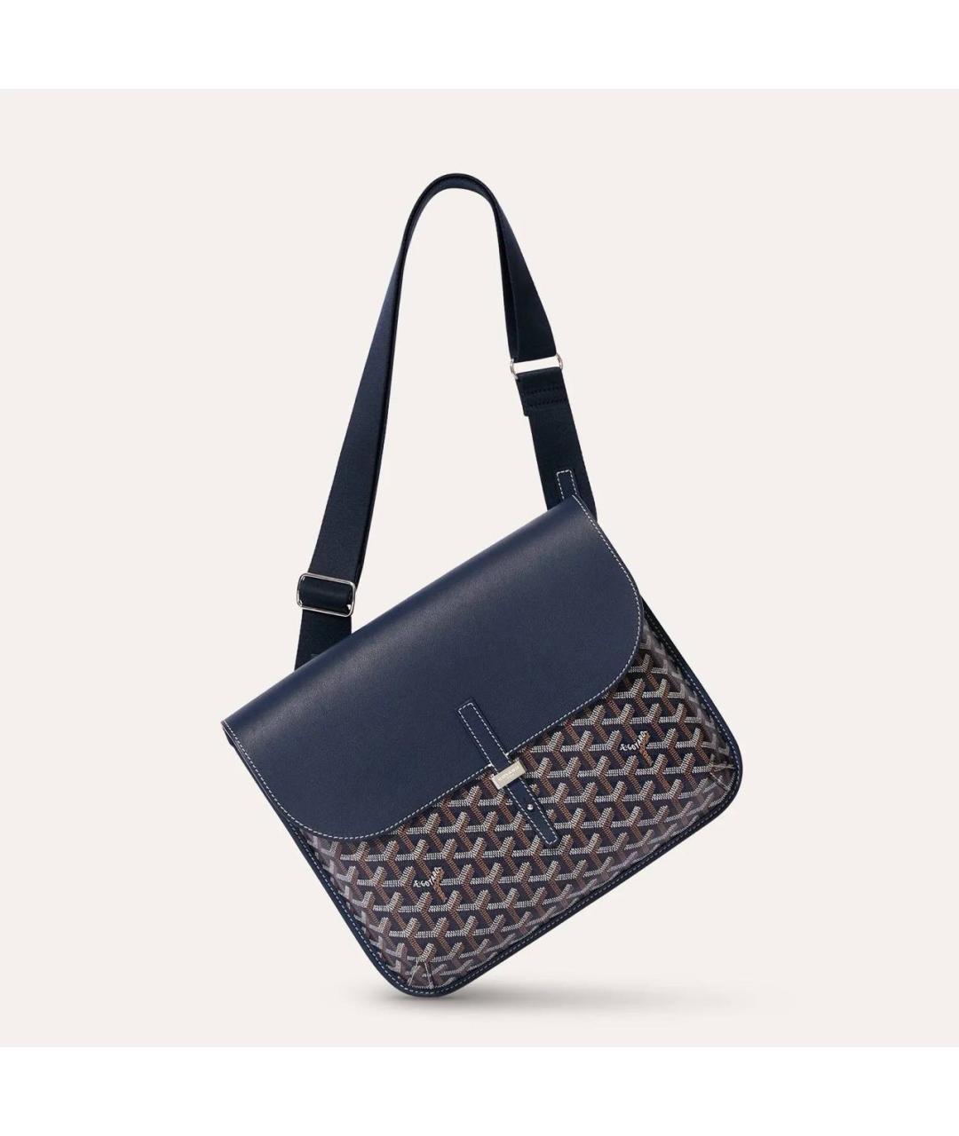 GOYARD Темно-синяя кожаная сумка на плечо, фото 9